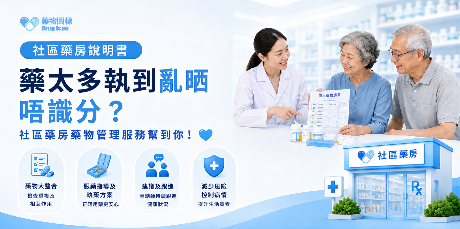 【社區藥房説明書】藥太多執到亂晒唔識分？社區藥房藥物管理服務幫到你！​